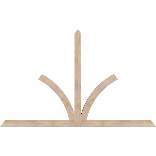 Ekena Millwork Richland Smooth Timber Gable Bracket, Douglas Fir, 84"W x 53"H x 3 1/2"D x 3 1/2"F, 15/12 Pitch GBW084X53X0404RIC00SDF - main